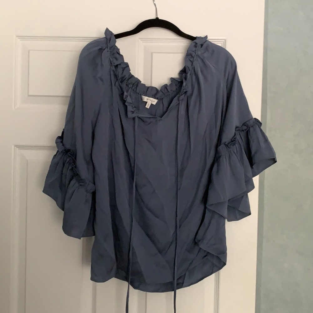 Milly blue silk blouse